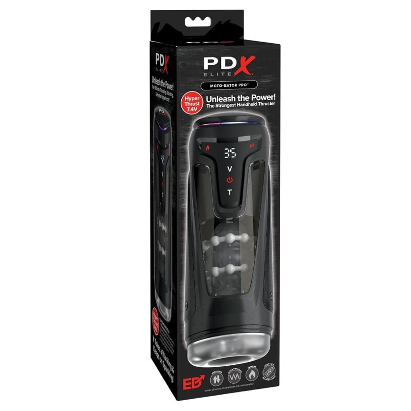 PDX ELITE - MOTO-BATOR PRO THRUSTING STROKER automatischer Vibrations- und Wärme-Masturbator 26,5 cm