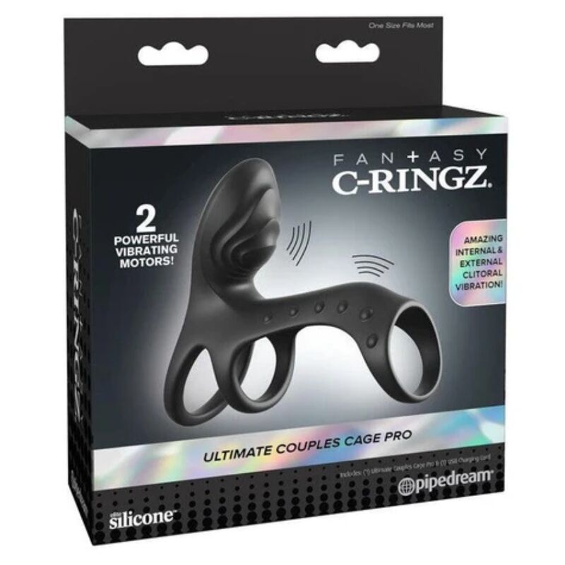 FANTASY C-RINGZ - ULTIMATIVER PAAR-CAGE-PRO-VIBRATIONS-PENISRING 19,5 CM