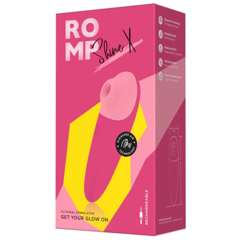 ROMP - SHINE X Klitoris-Saugfunktion, 10 Stufen, Rosa