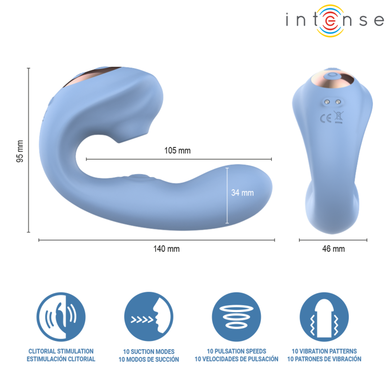 INTENSE - GINA Multifunktions-Klitorisstimulator Blau