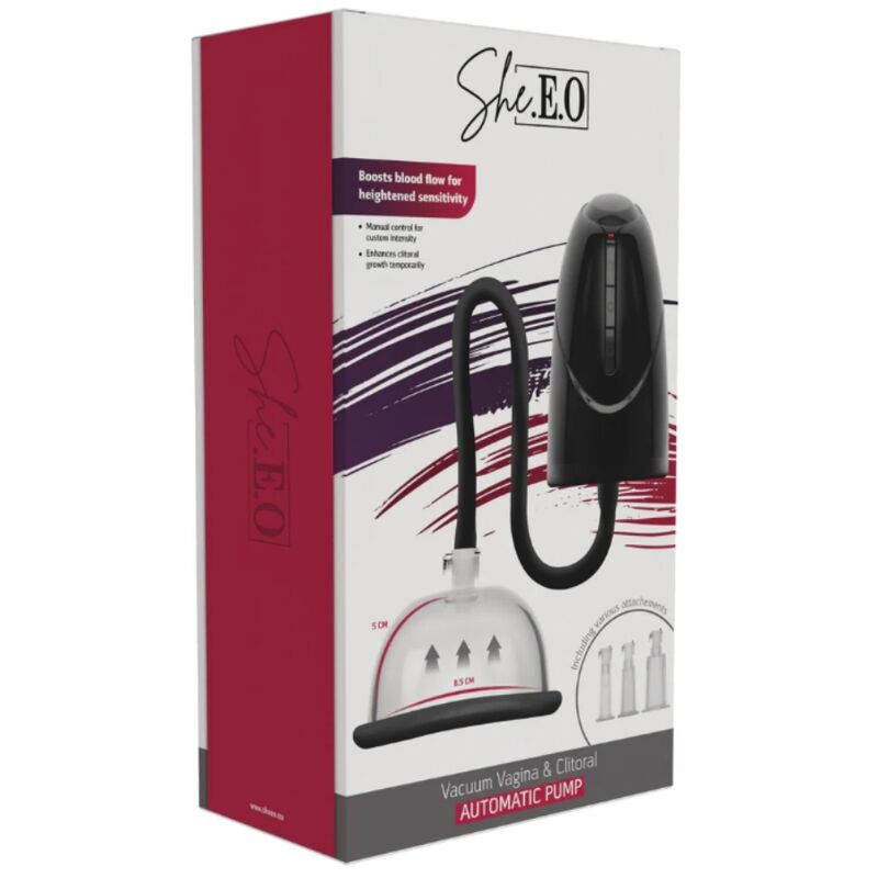 SHE.E.O - Automatische Vakuumpumpe für Vagina und Klitoris Schwarz