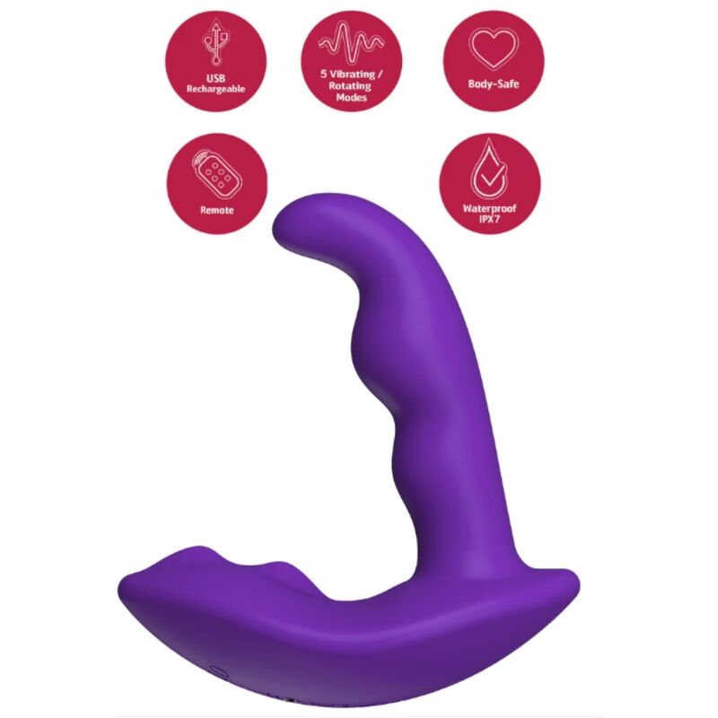 SHE.E.O - Rotierender, vibrierender Analstimulator mit Fernbedienung – Lila