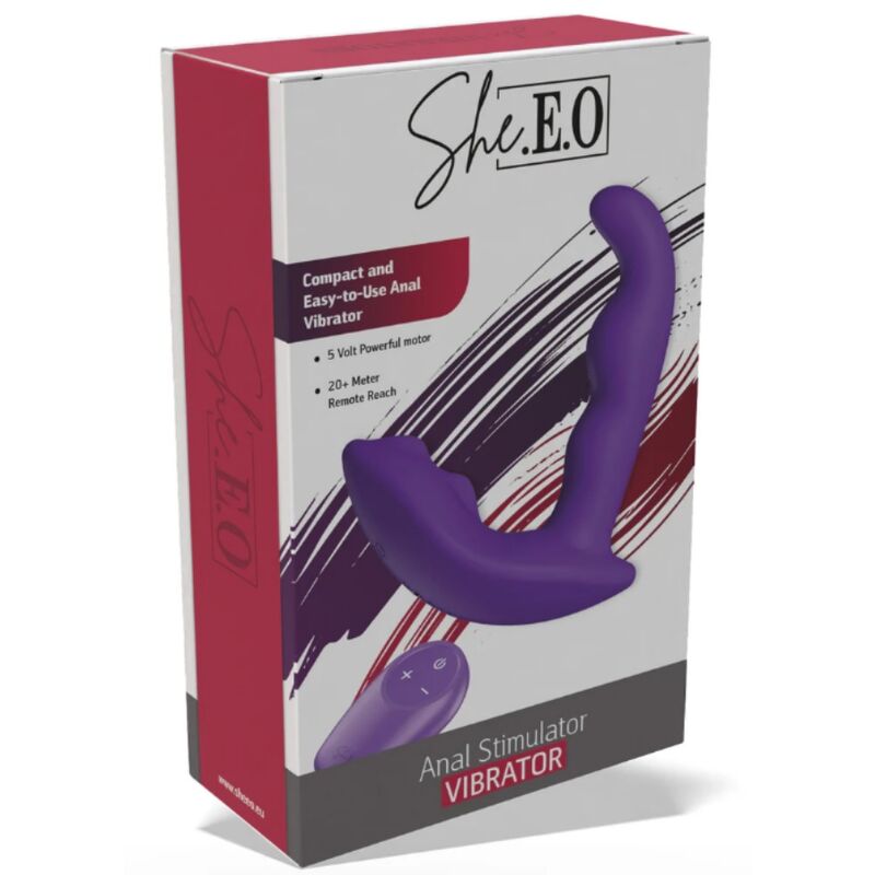 SHE.E.O - Rotierender, vibrierender Analstimulator mit Fernbedienung – Lila