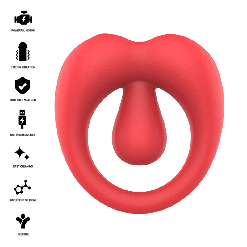 INTENSE - RUSSELL Vibratorring mit Klitorisstimulation Rot