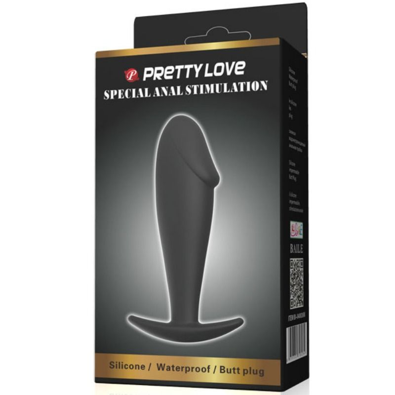 PRETTY LOVE - Analplug Silikon Penisform Schwarz