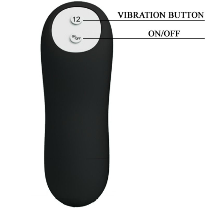 PRETTY LOVE - Analplug aus Silikon mit extra Stimulation und 12 Vibrationsmodi Schwarz