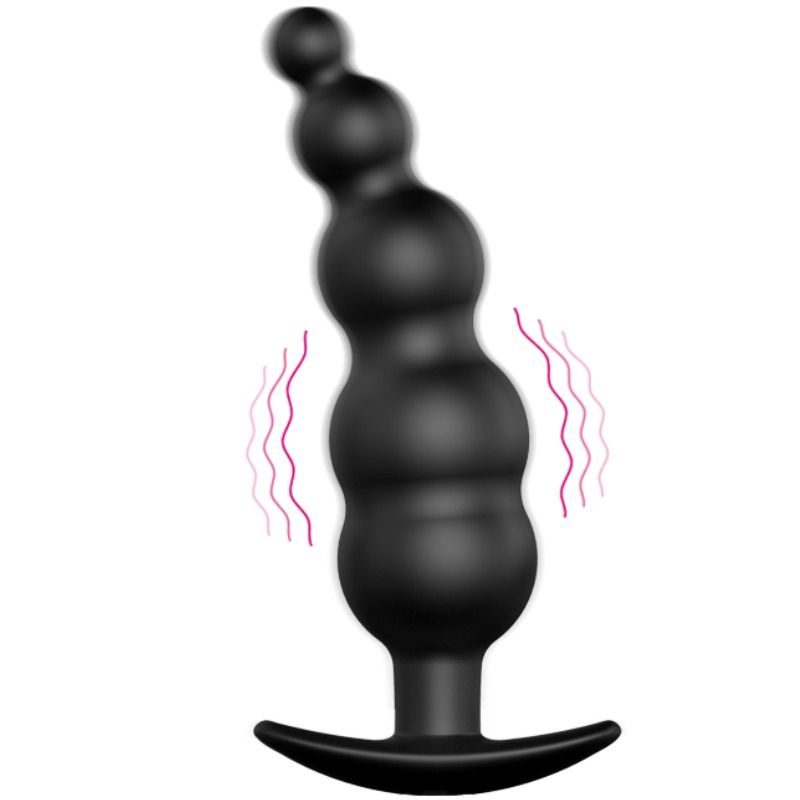 PRETTY LOVE - Analplug aus Silikon mit extra Stimulation und 12 Vibrationsmodi Schwarz