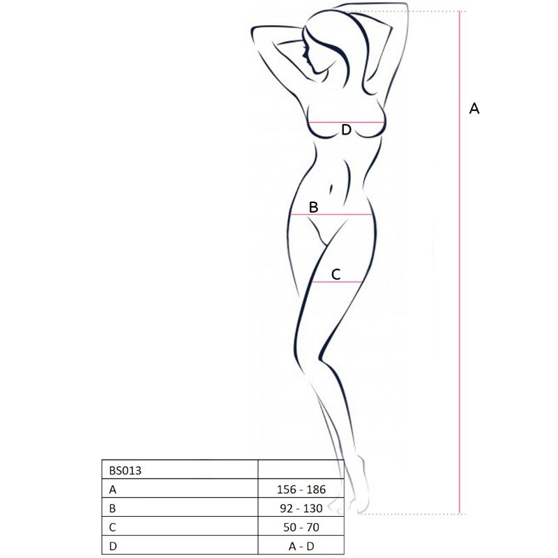 PASSION - WOMAN BS013 Schwarzer Bodystocking, Einheitsgröße