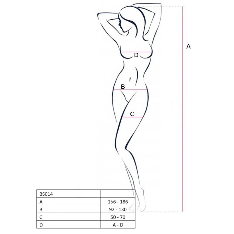 PASSION - WOMAN BS014 Weißer Bodystocking, eine Größe