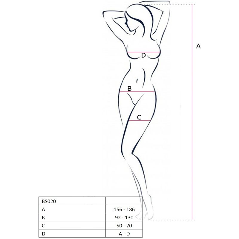 PASSION - WOMAN BS020 Weißer Bodystocking, Eine Größe