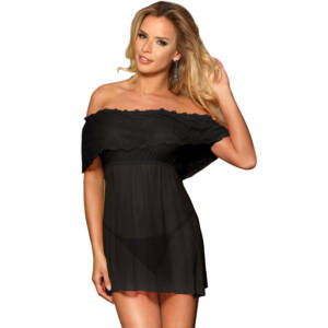 SUBBLIME - KURZES KLEID + THONG Schwarz S/M.