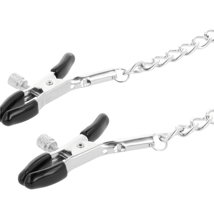 DARKNESS - Halsband mit Nippelklemmen Schwarz