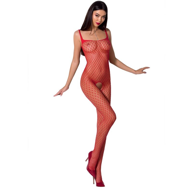 PASSION - WOMAN BS071 Roter Bodystocking, Eine Größe