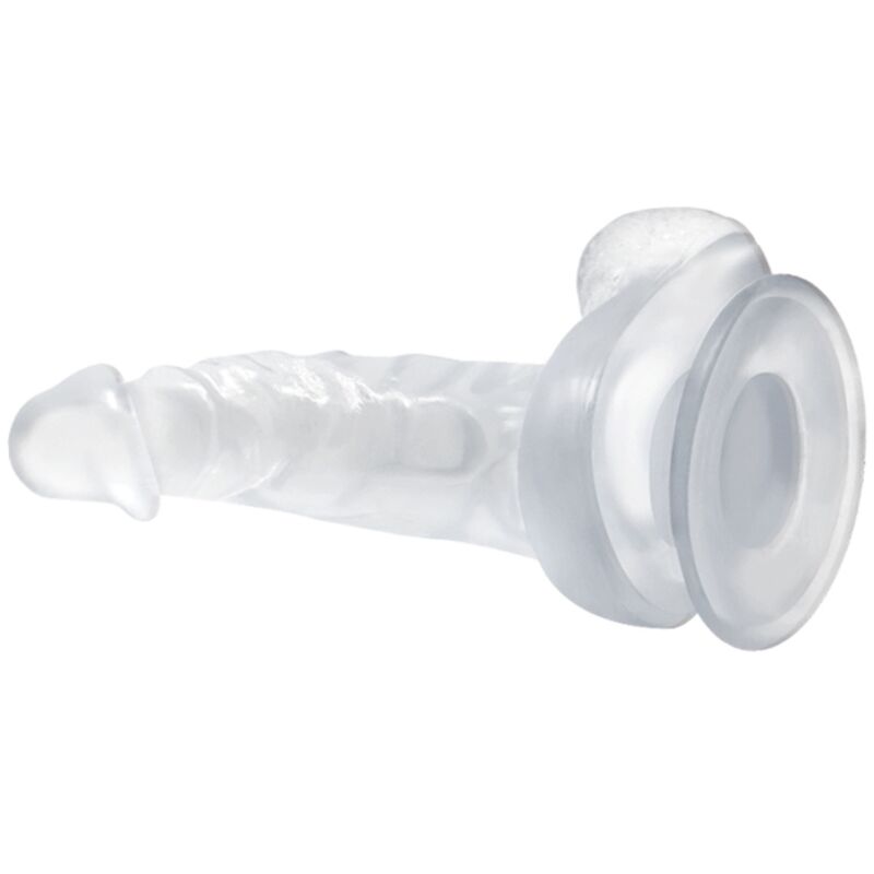 BAILE - realistischer Dildo mit Saugnapf und Hoden 16,7 cm transparent