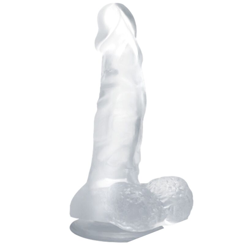 BAILE - realistischer Dildo mit Saugnapf und Hoden 16,7 cm transparent