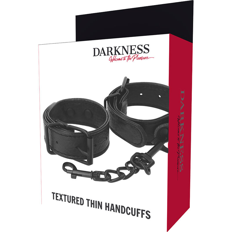 DARKNESS - Breite, dünne texturierte Handschellen