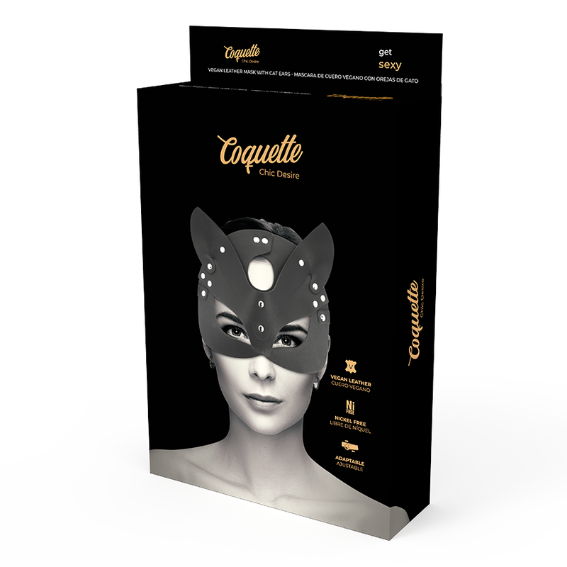 COQUETTE CHIC DESIRE - Vegane Leder Maske mit Katzenohren