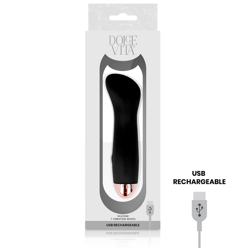 DOLCE VITA - Aufladbarer Vibrator in Schwarz mit 7 Geschwindigkeiten