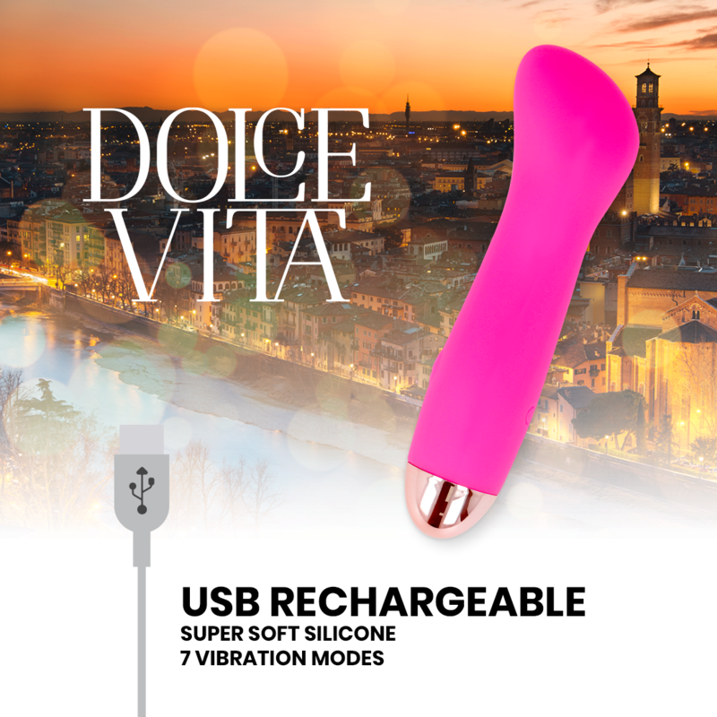DOLCE VITA - Aufladbarer Vibrator in Rosa mit 7 Geschwindigkeiten