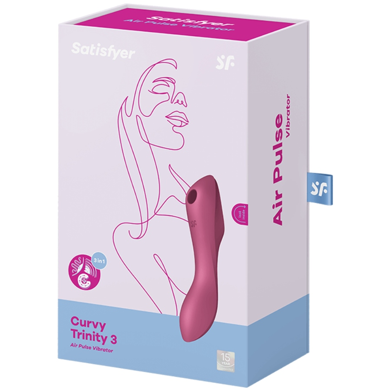 SATISFYER - CURVY TRINITY 3 AIR PULSE VIBRATOR Rot