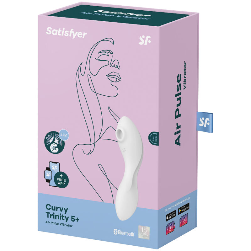 SATISFYER - CURVY TRINITY 5 Air Pulse Stimulator & Vibrator App Weiß
