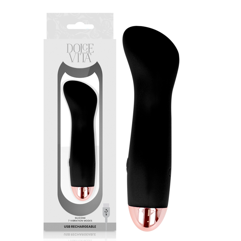 DOLCE VITA - Aufladbarer Vibrator in Schwarz mit 7 Geschwindigkeiten