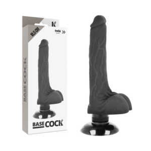 BASECOCK - REALISTISCHER VIBRATOR 2-1 SCHWARZ 18,5 CM -O- 4 CM