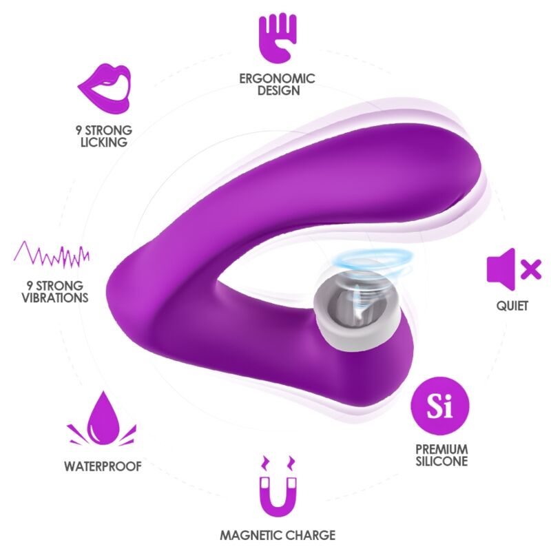 ARMONY - SECRETKISS Leckt Vibrator mit gebogenem Klitorisstimulator, Lila