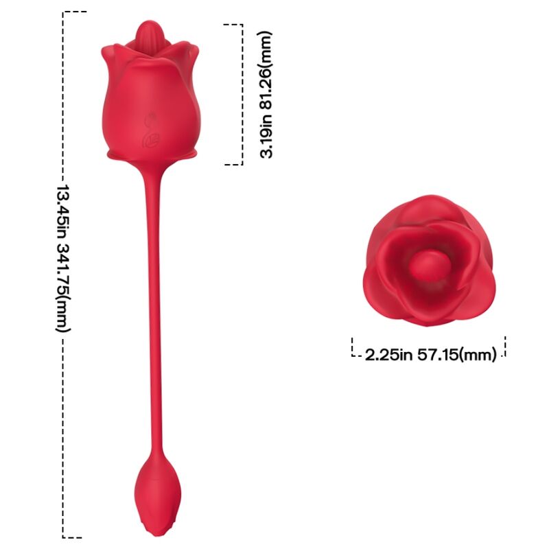 ARMONY - Rosa 2-in-1-Saugstimulator & Vibrator 10 Modi mit rotem Schwanz