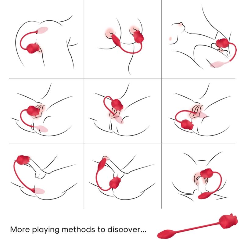 ARMONY - Rosa 2-in-1-Saugstimulator & Vibrator 10 Modi mit rotem Schwanz