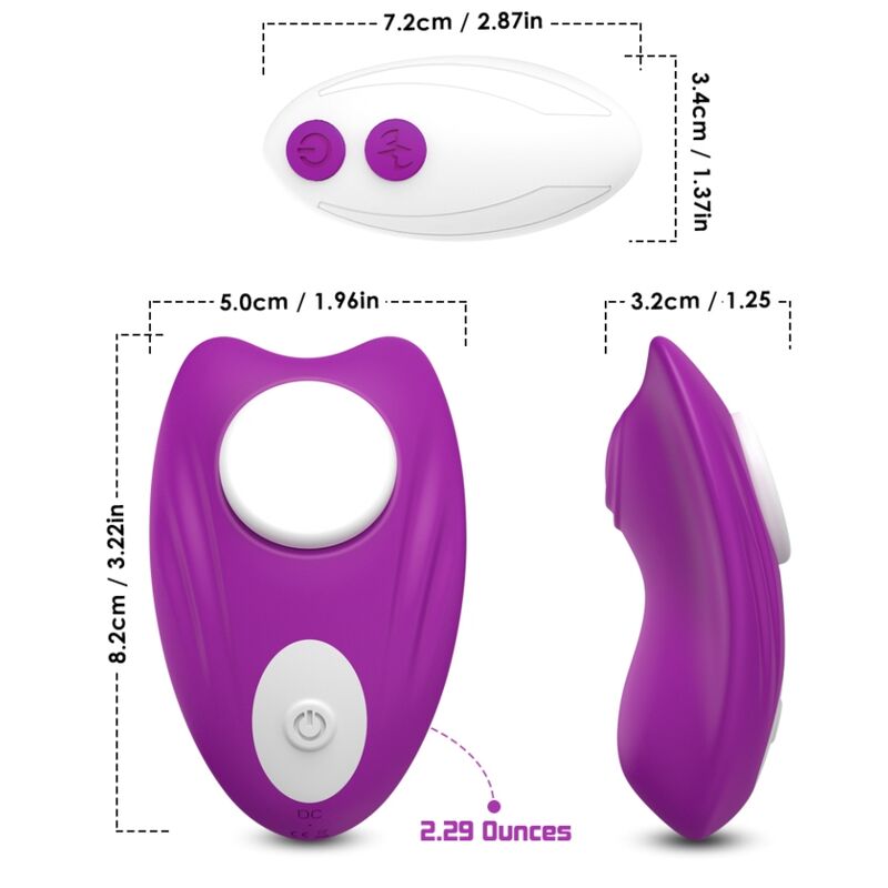 ARMONY - BUTTERFLY Tragbarer Höschen-Vibrator mit Fernbedienung Lila