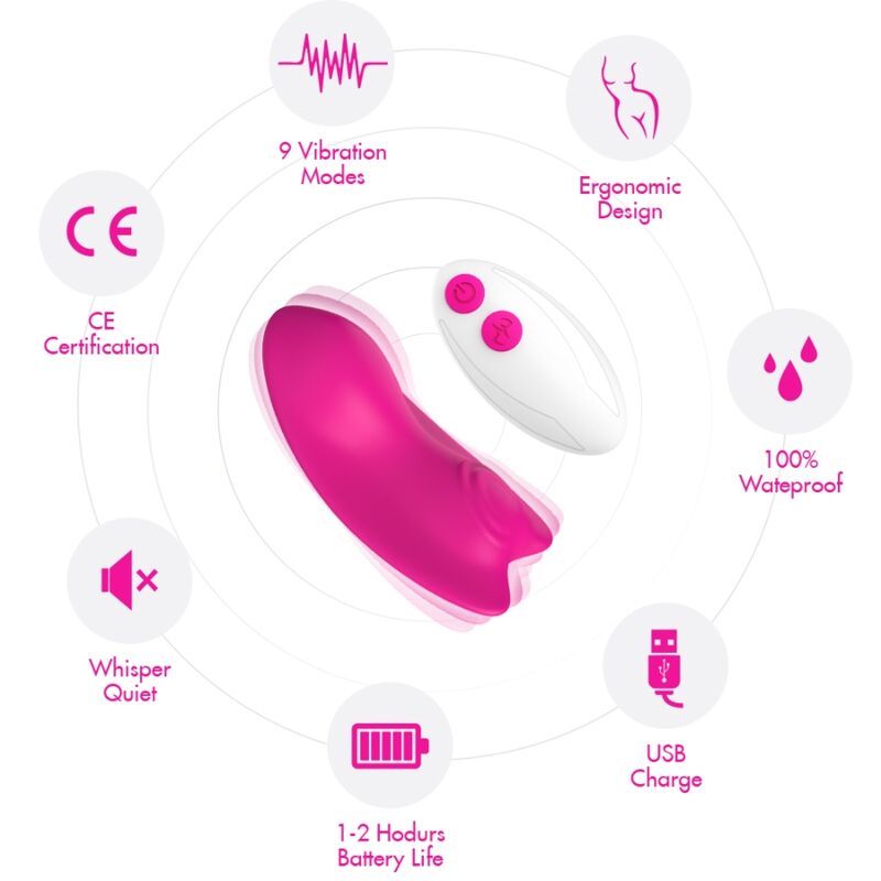 ARMONY - BUTTERFLY Tragbarer Höschen-Vibrator mit Fernbedienung Lila