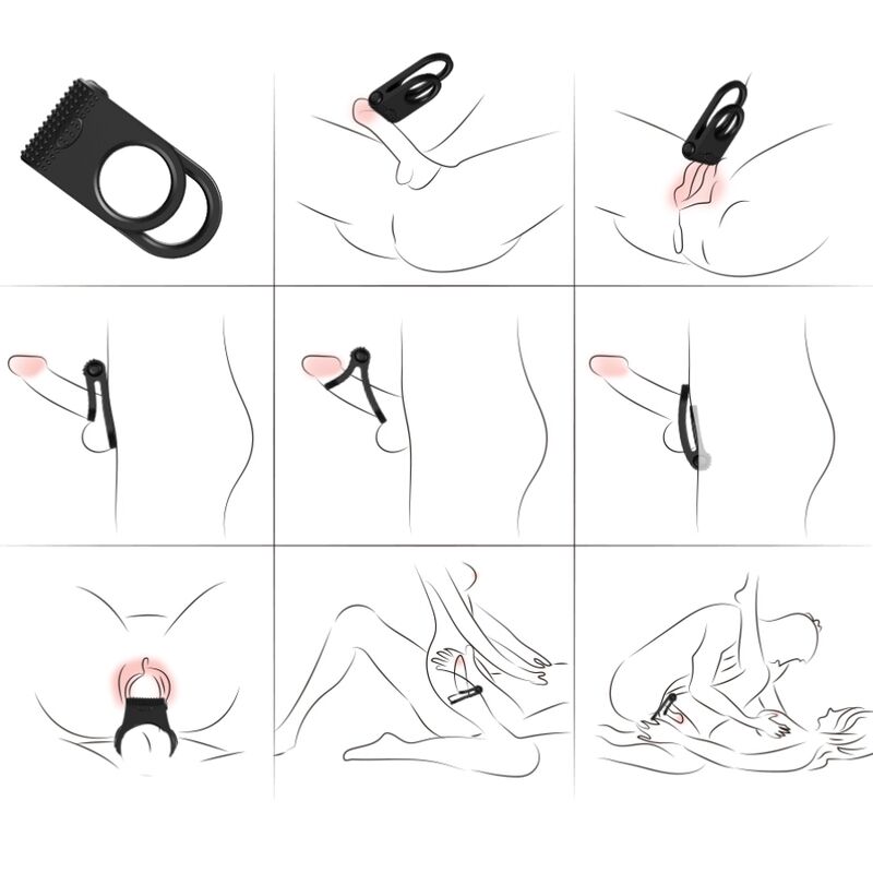 ARMONY - TWINS Doppel-Vibratorring für Paare Schwarz