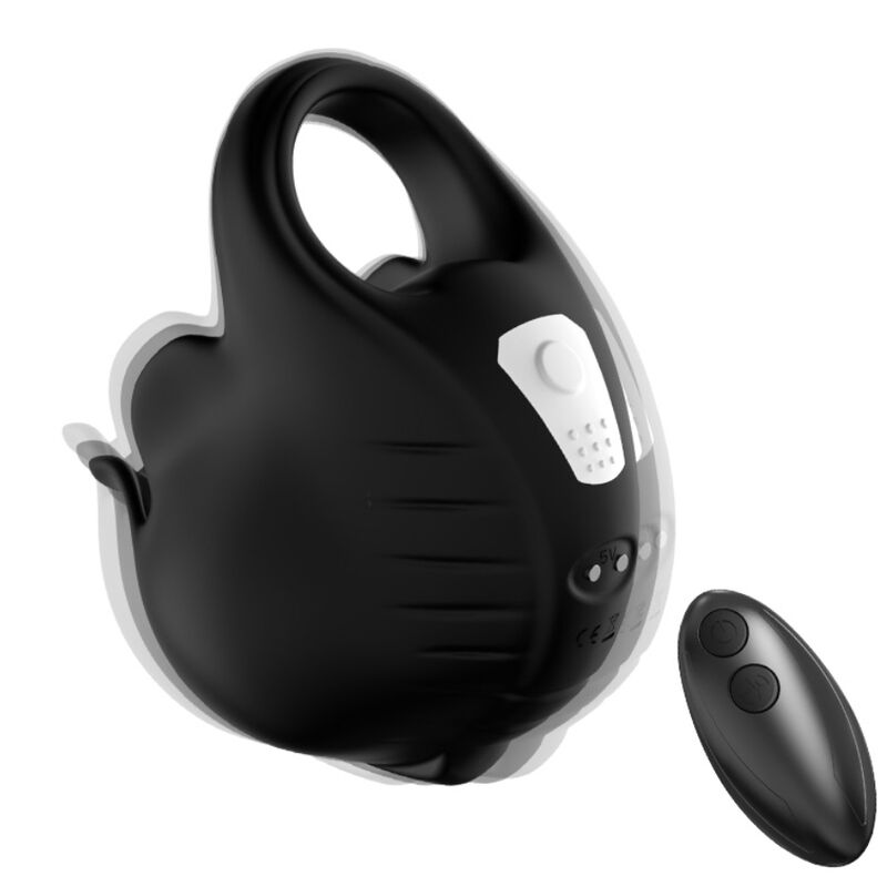 ARMONY - Schröpf-Vibratorring mit Fernbedienung Schwarz