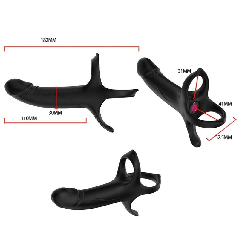 ARMONY - Dildo mit Ring & Vibrator Fernbedienung Schwarz