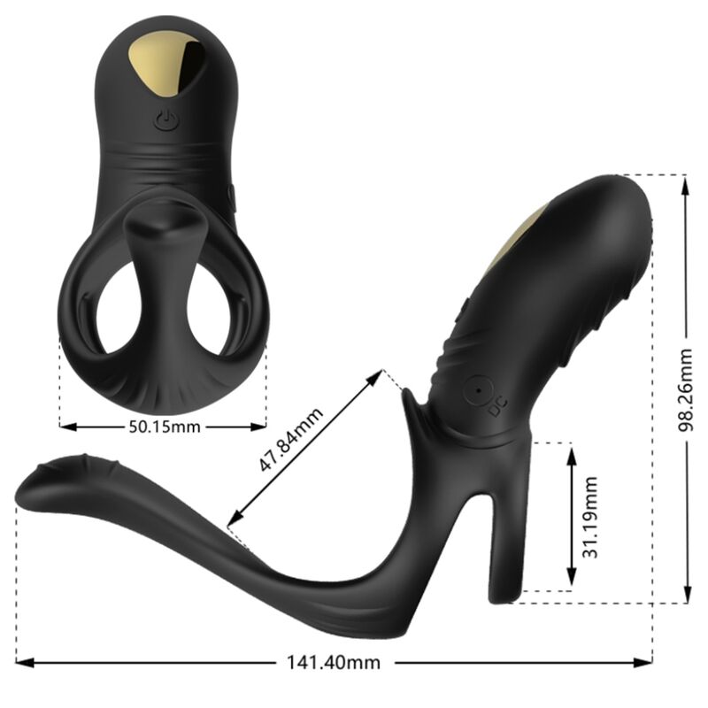 ARMONY - JOY JUMPER RINGVIBRATOR für Paare & Analplug Schwarz