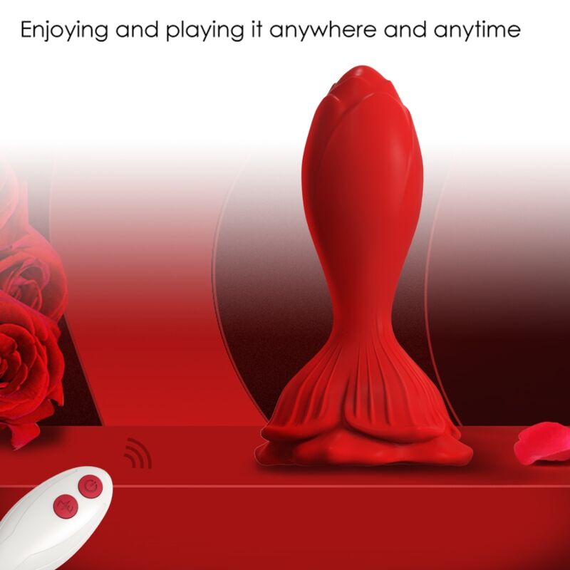 ARMONY - Rosa Vibrator & Analplug mit kleiner Fernbedienung in Rot