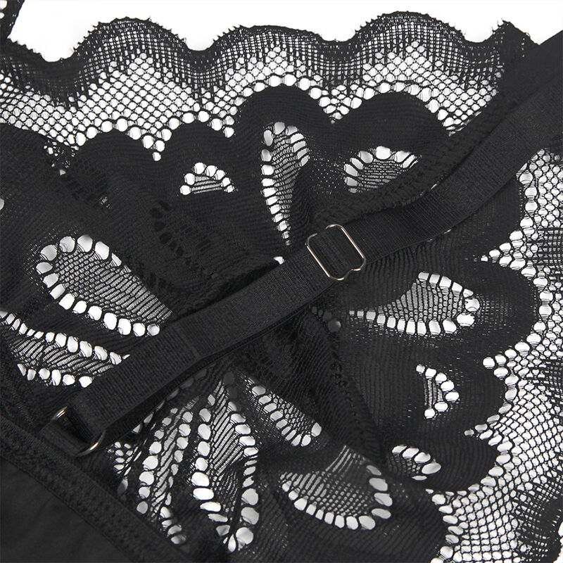 SUBBLIME - Babydoll mit Blumenprint auf der Brust Schwarz L/XL