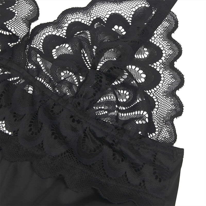 SUBBLIME - Babydoll mit Blumenprint auf der Brust Schwarz L/XL