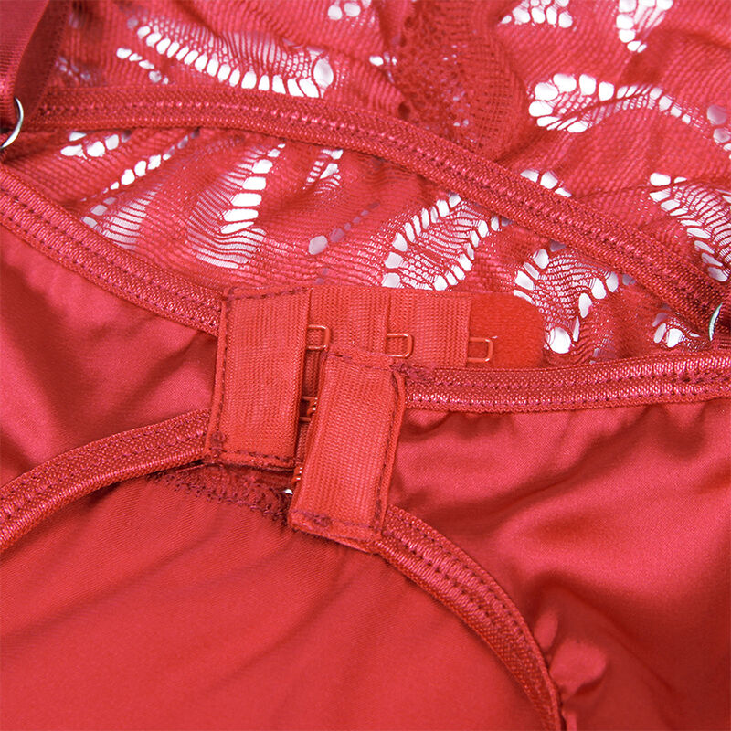 SUBBLIME - Satin-Babydoll mit Spitze Rot S/M