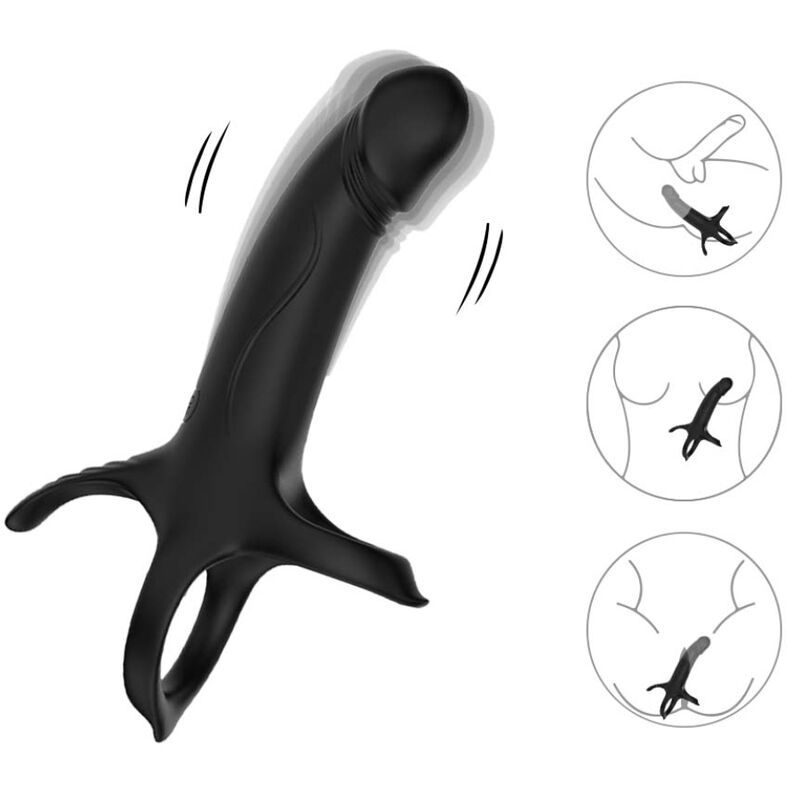 ARMONY - Dildo mit Ring & Vibrator Schwarz