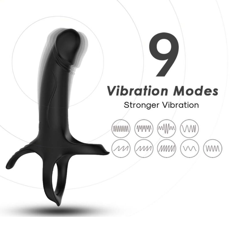 ARMONY - Dildo mit Ring & Vibrator Schwarz