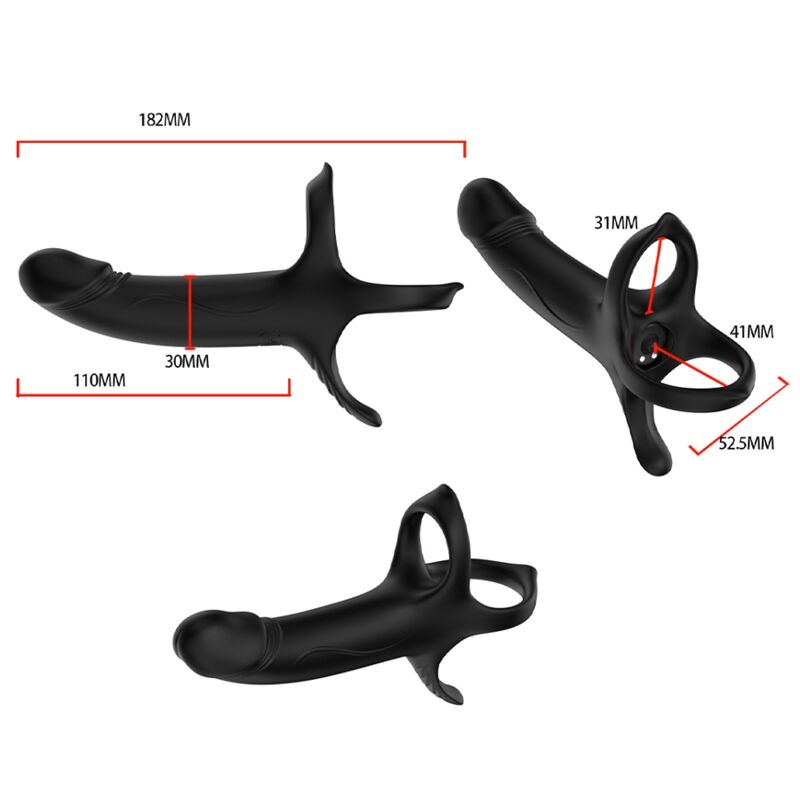 ARMONY - Dildo mit Ring & Vibrator Schwarz