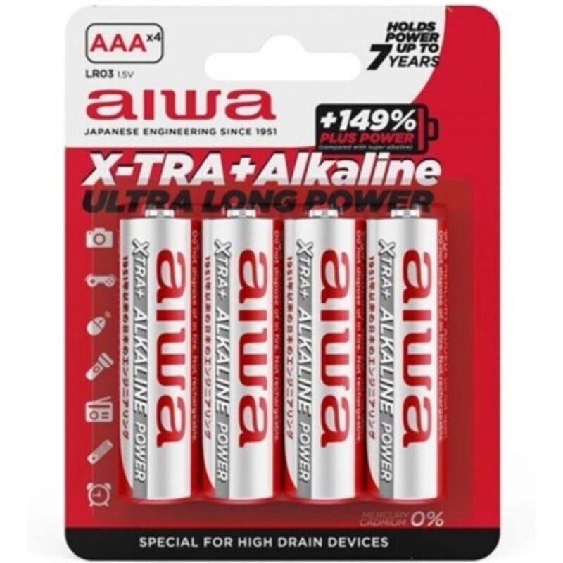 AIWA - X-TRA ALKALINE AAA ALKALINE BATTERIEN LR03 BLISTER*4