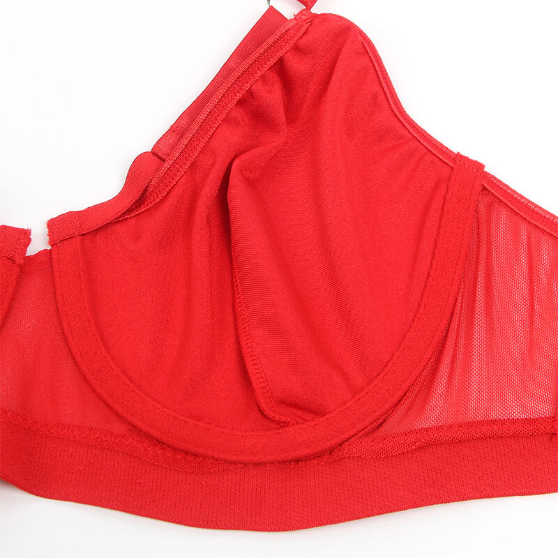 SUBBLIME - 955267 Roter Bondage-BH mit Strumpfband-Set L/XL