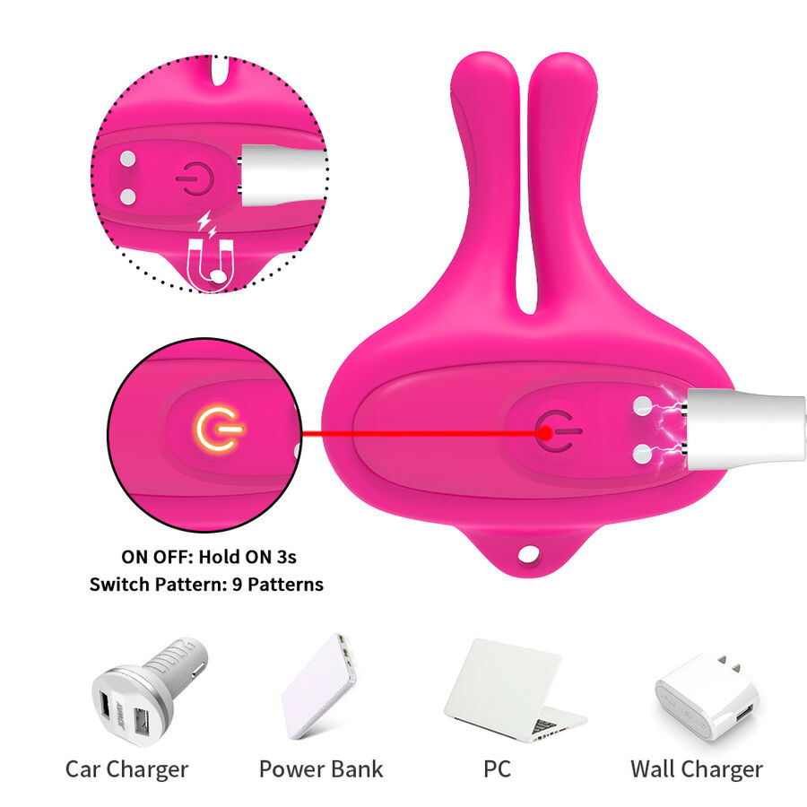 ARMONY - Kaninchenform Vibrator magnetische Nippelklemmen Rosa