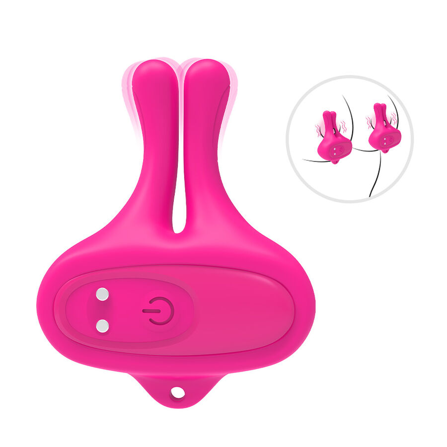 ARMONY - Kaninchenform Vibrator magnetische Nippelklemmen Rosa
