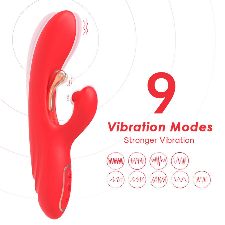 ARMONY - G-Punkt- und Klitorisstimulator-Vibrator mit oszillierender Zunge Rot