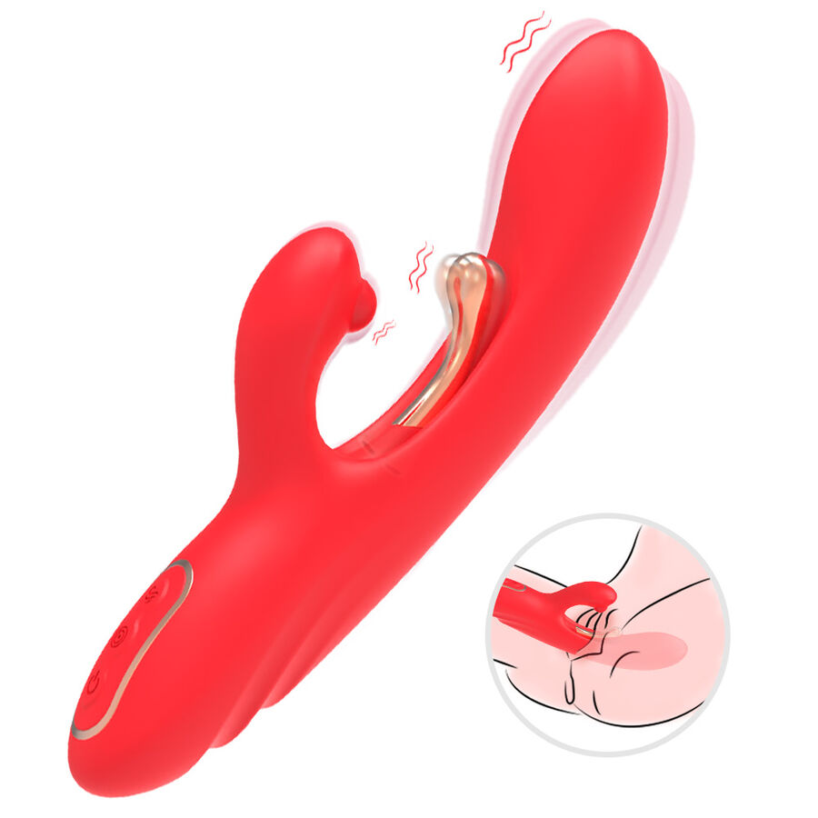 ARMONY - G-Punkt- und Klitorisstimulator-Vibrator mit oszillierender Zunge Rot