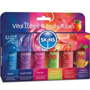 SKINS - VITAL & FRUCHTIGES GLUBES KIT GLEITMITTEL 6 x 12 ML